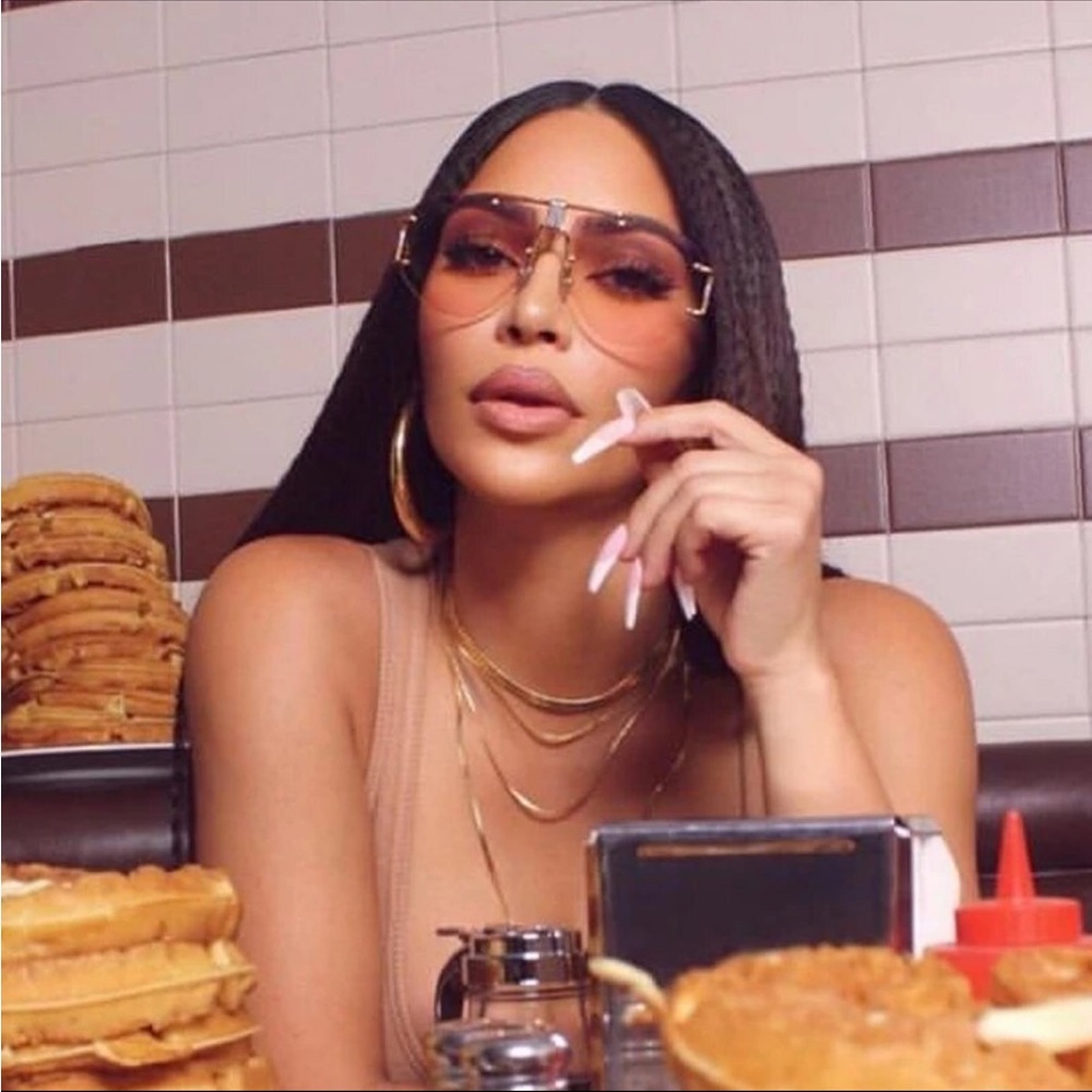 Gold & Cognac Rimless Sunglasses